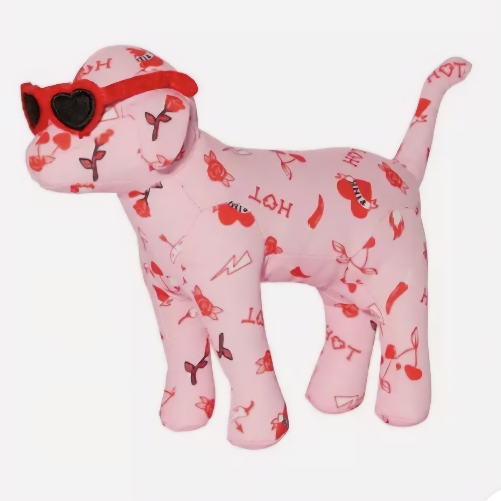 Victoria's Secret  Mini Plush Dog With ❤️ Glasses VD Edition 2025 NWT